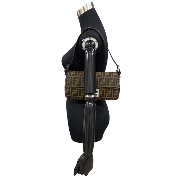 FENDI Mamma Bucket FF All-over Pattern Canvas Mini Shoulder Bag Brown - Picture 2 of 11